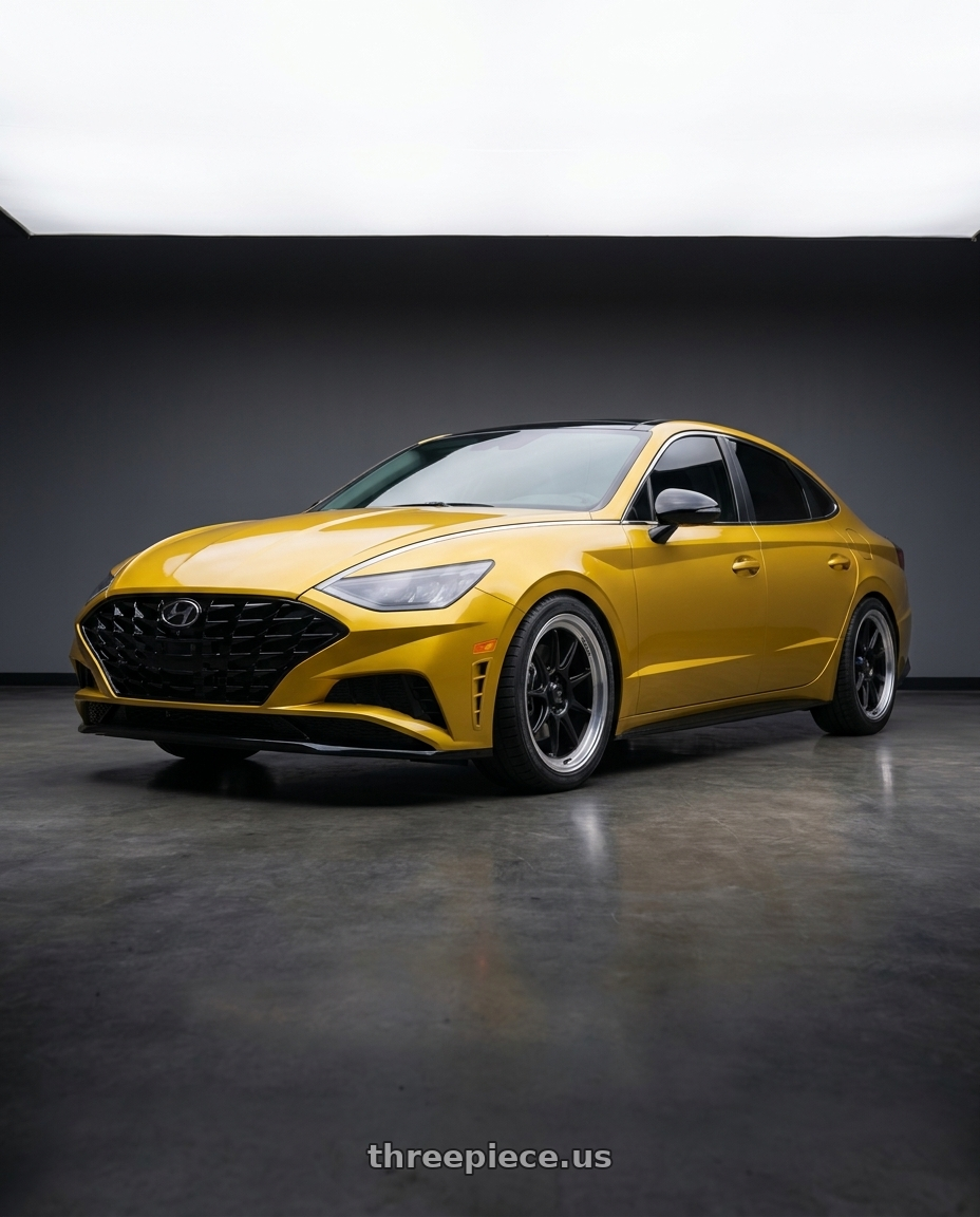 2021 Hyundai Sonata sel plus with Konig Countergram 5x114.3 19x9.5+35 Matte Black / Matte Machined Lip wheels