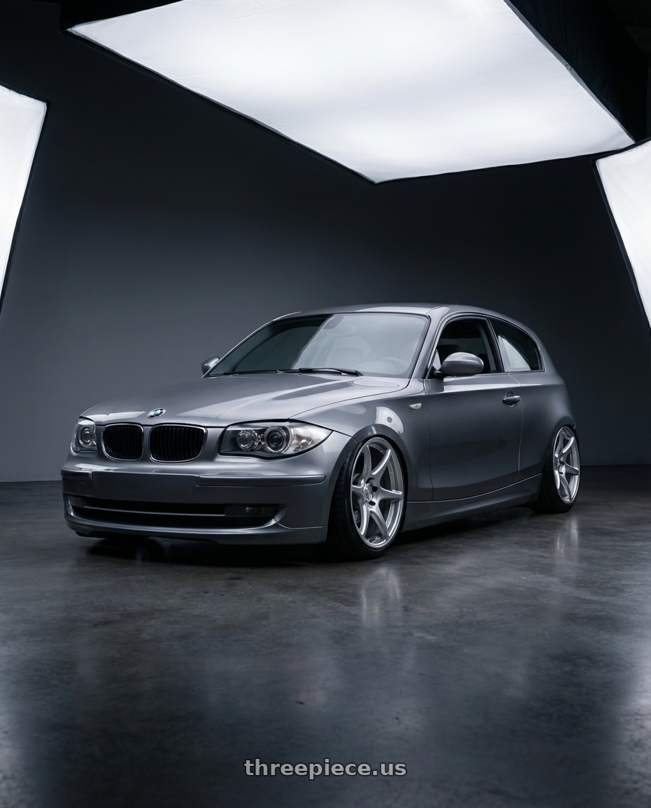 2012 BMW 1 Series E82 with Kansei K11S Tandem 5X120 19x9.5 22 Hyper Silver wheels