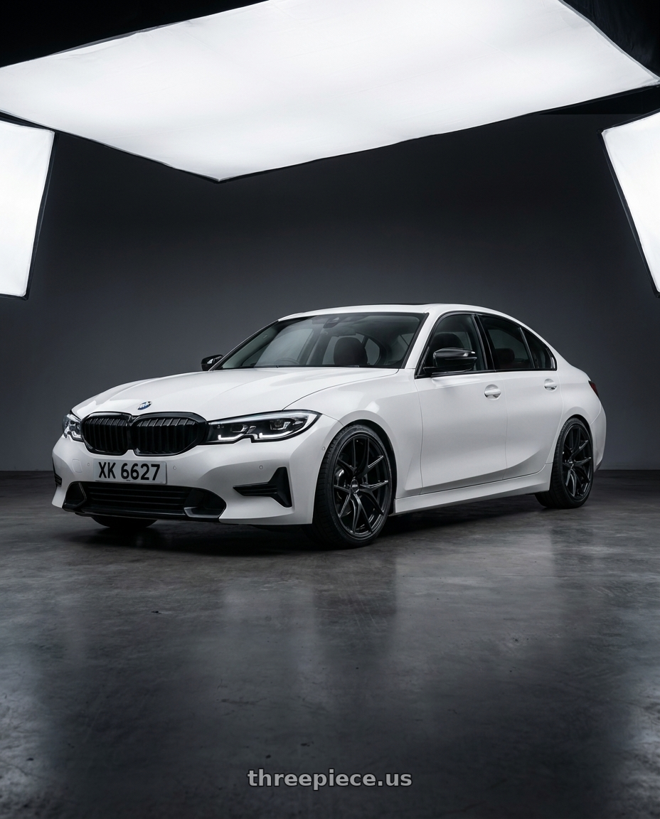 2021 BMW G20 318i with Versus VERSUS VV21S 5x114.3 20x8.5+38 Jet Black wheels