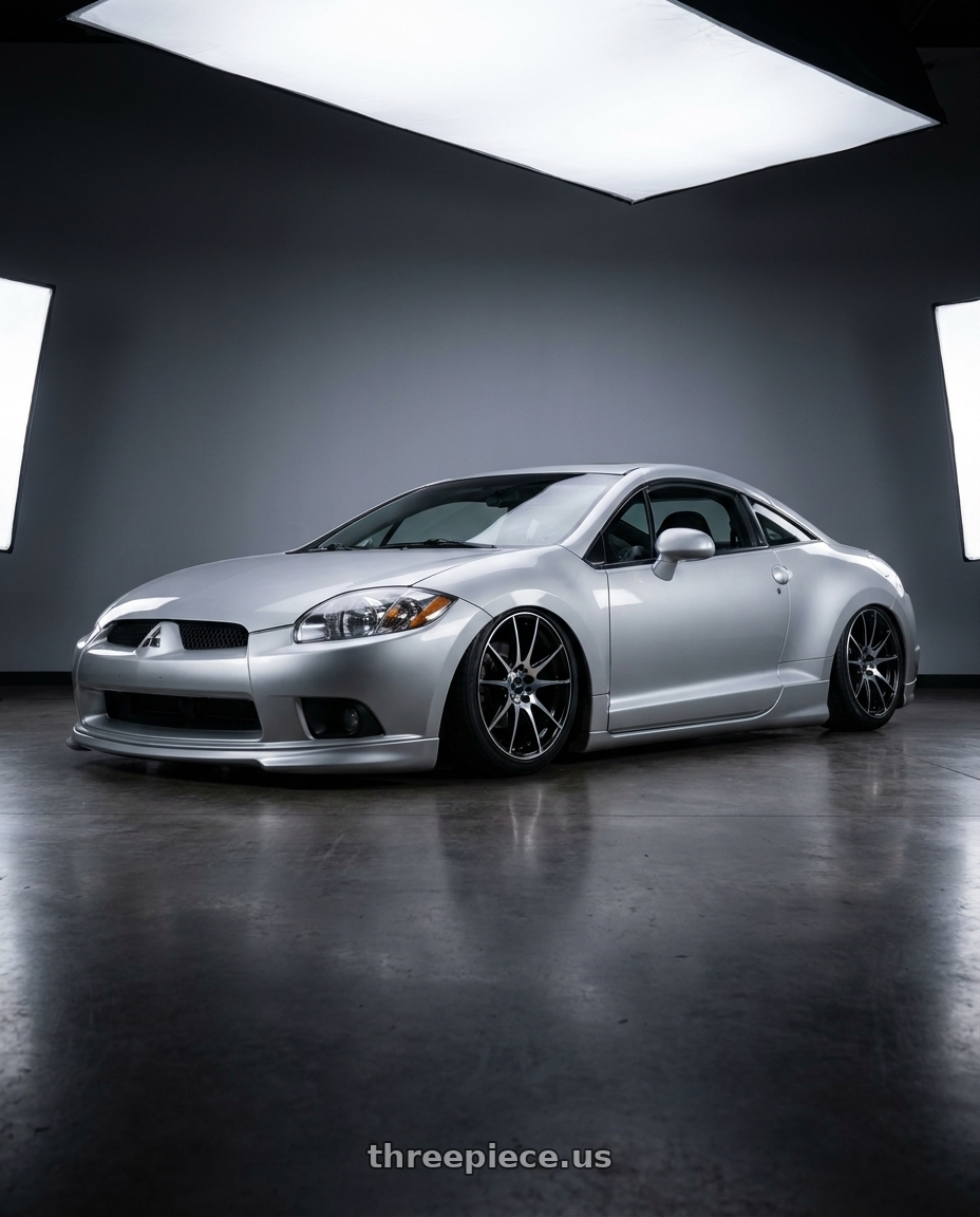 2010 Mitsubishi Eclipse with Konig Intention 5x114.3 18x8+45 Gloss Black / Machine Face wheels