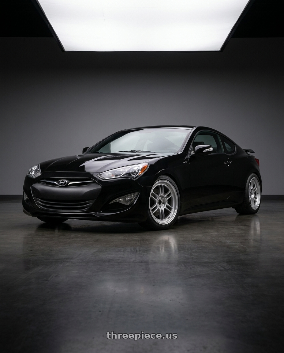 2015 Hyundai Genesis Coupe 3 with Enkei RPF1 5x114.3 17x9+22 Silver wheels
