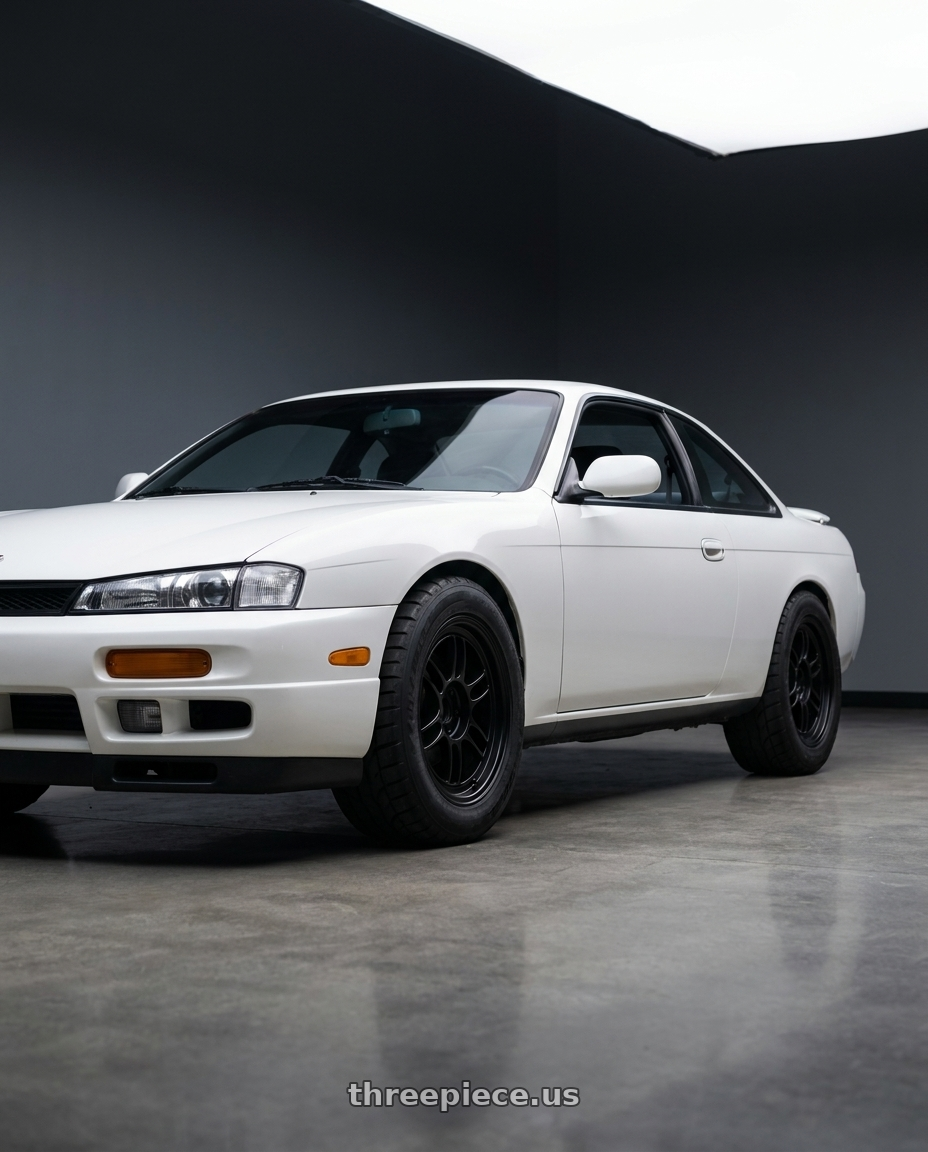 1996 nissan 240sx s14 with Enkei RPF1 4x100 14x7+19 Matte Black wheels