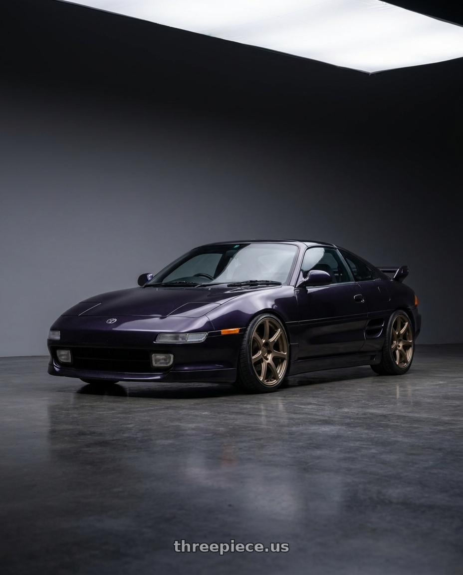 1998 Toyota MR2 with Work Emotion T7r 5x100 18x8.5 +30 Matte Bronze wheels