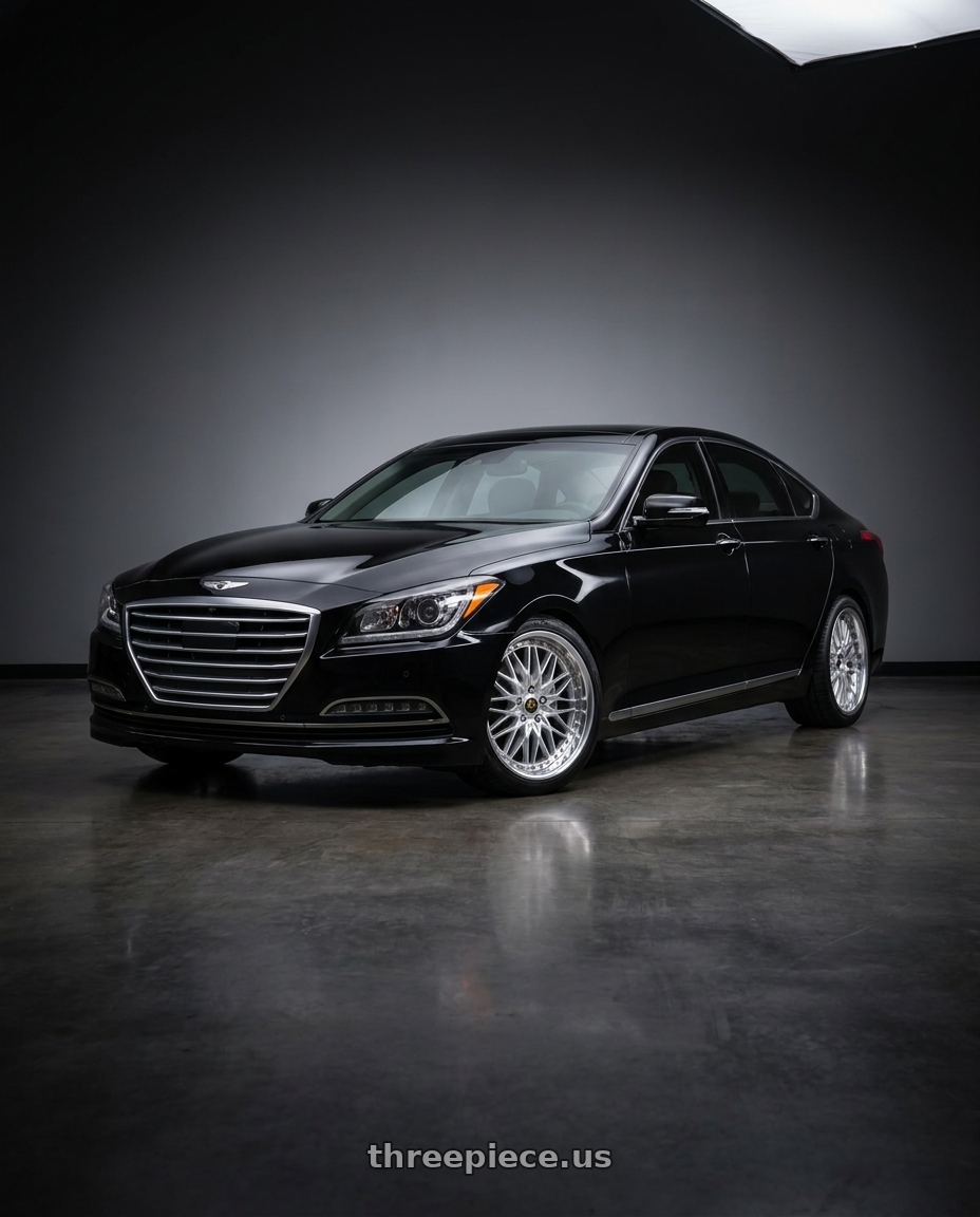 2016 hyundai genesis 3 8 with Work Vs-Xv 5x114.3 19x8.5+40 O Disk Silky Rich Silver wheels
