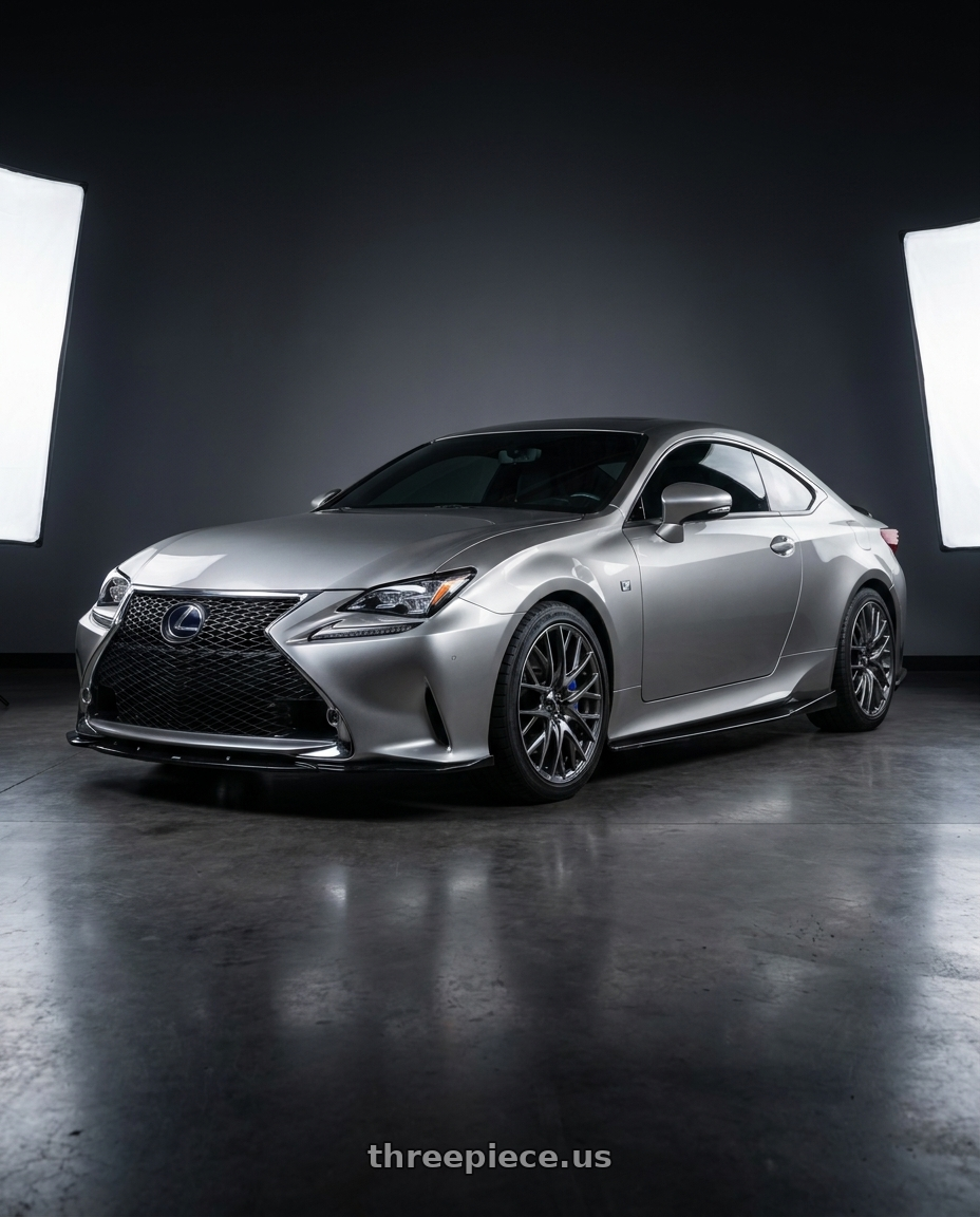 2016 Lexus RC 350 F Sport with WedsSport SA-25R 5x114.3 18x9.5+38 Platinum Silver Black wheels