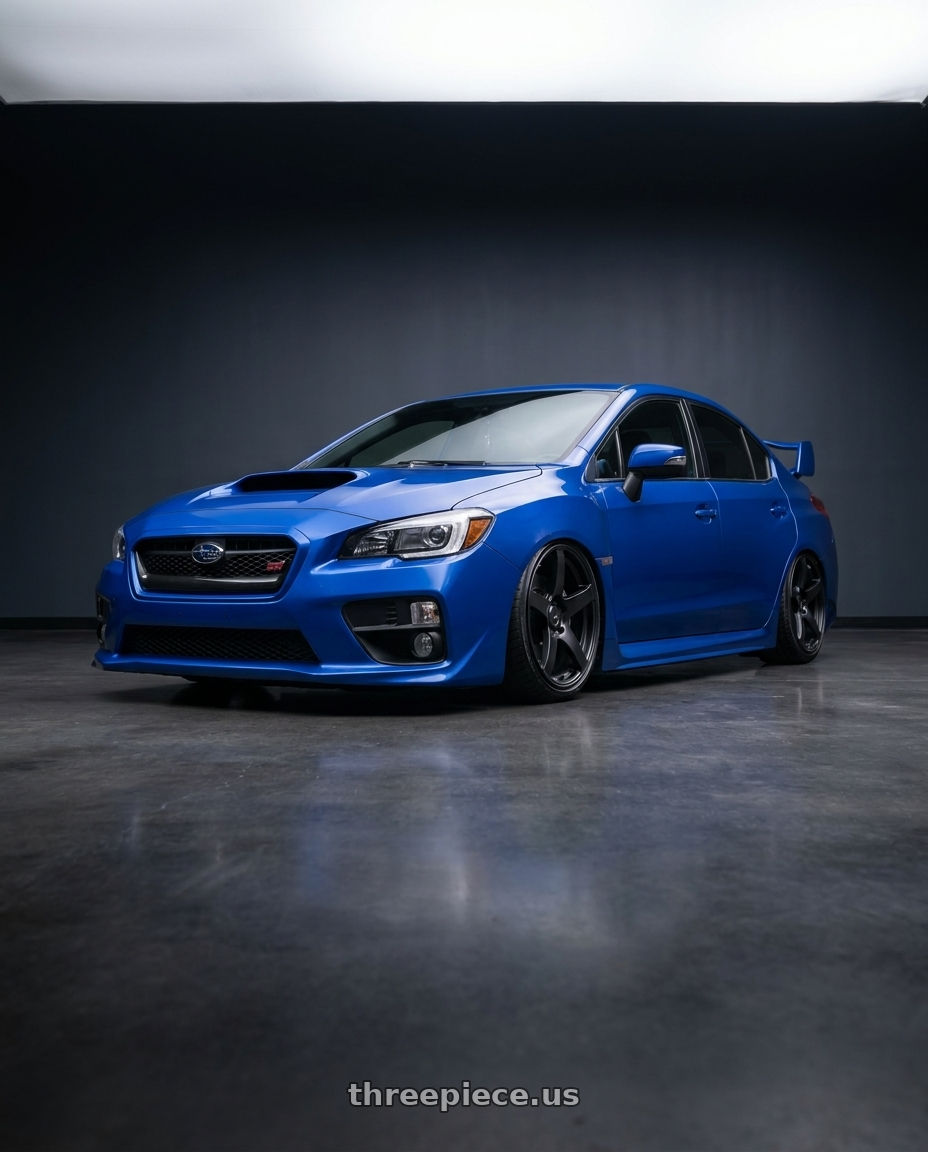 2013 Subaru WRX STI with Ssr Gtv01 5x114.3 18x8+35  FLAT BLACK wheels