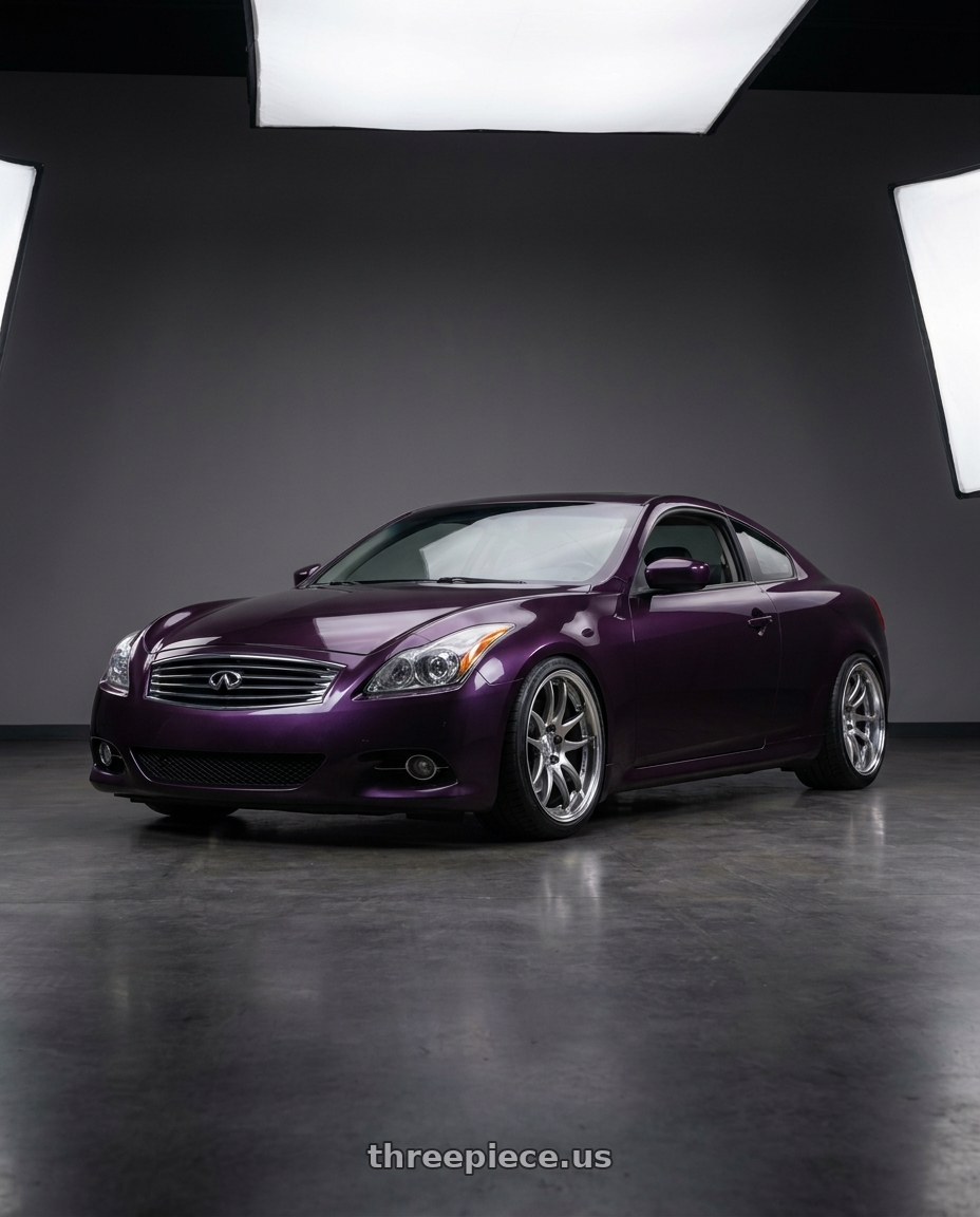 2011 Infiniti g37 with Work Emotion Cr 3P 5x100 18x9.5+20 R Disk Burning Silver wheels