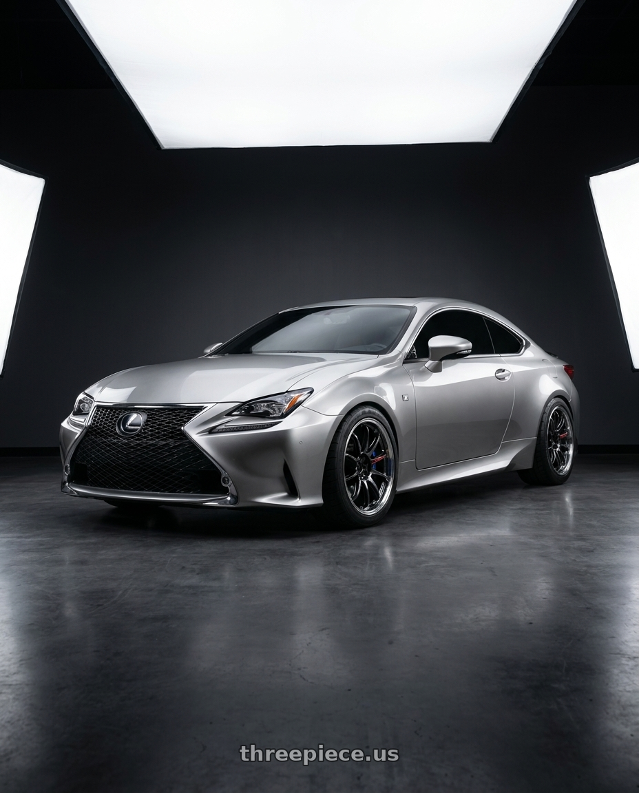 2016 Lexus RC 350 F Sport with Work Emotion Zr10 5x100 18x10.5 +22 Glim Black Diamond Rim cut wheels