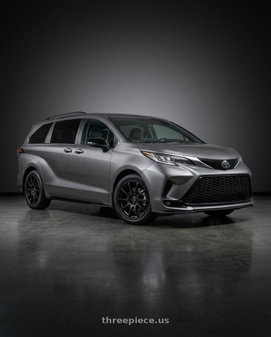 2026 toyota sienna xse with Ssr Gtv02 5x114.3 18x8.5+40  FLAT BLACK wheels