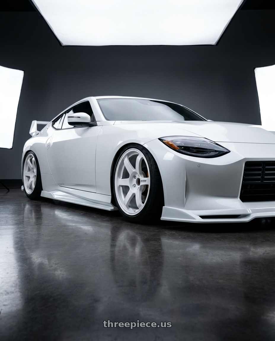 2023 nissan z with Volk Racing TE37 SAGA S-PLUS 5x114.3 19x9.5+22 Dash White wheels