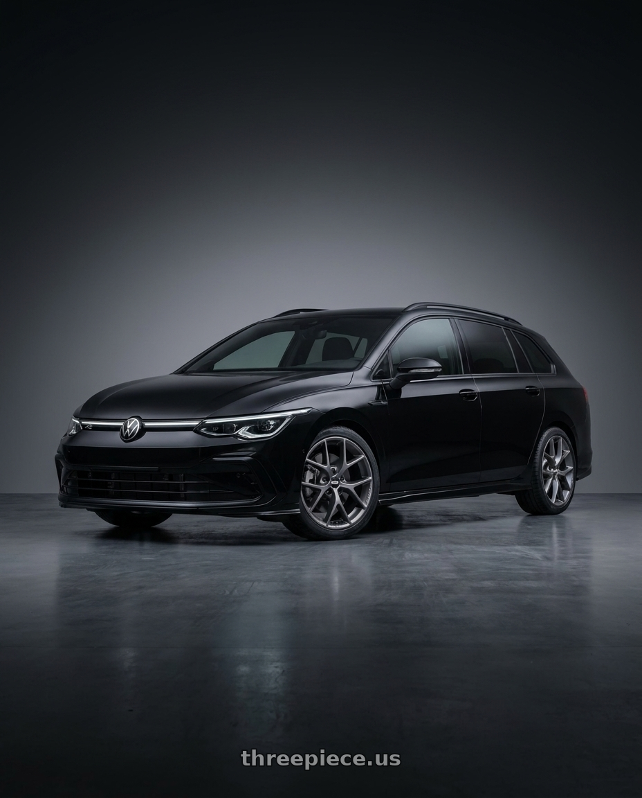 2023 volkswagen golf variant r-line with BBS SR 5x112 18x8.0+45 Satin Himalaya Grey wheels