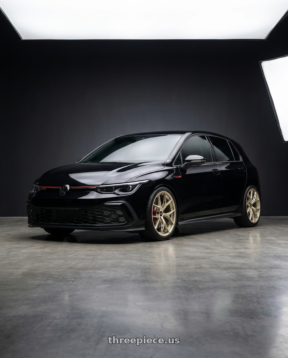 2024 golf gti mk8 with BBS FI-R Evo 5x112 19x9.5+15 White Gold wheels