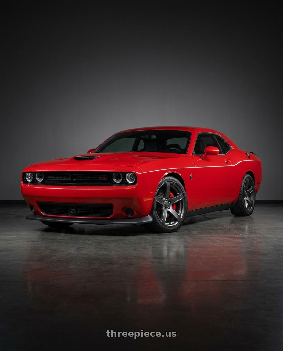 2017 dodge challenger with OE Wheels DG22 5x115 20x9.5+18 Satin Gunmetal wheels