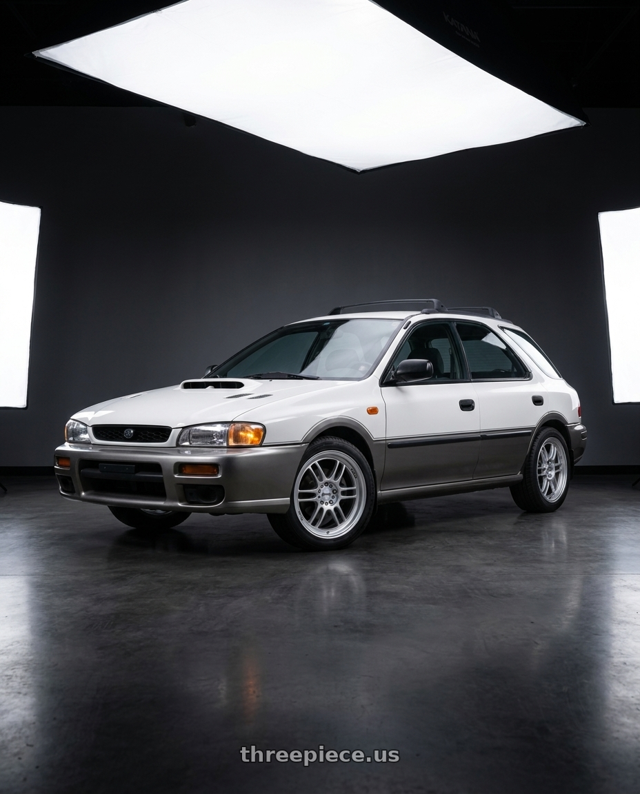 1997 subaru impreza outback sport with KATANA RACING KR02 5x100/5x114.3 17x7.5 +40 Glossy Sliver wheels