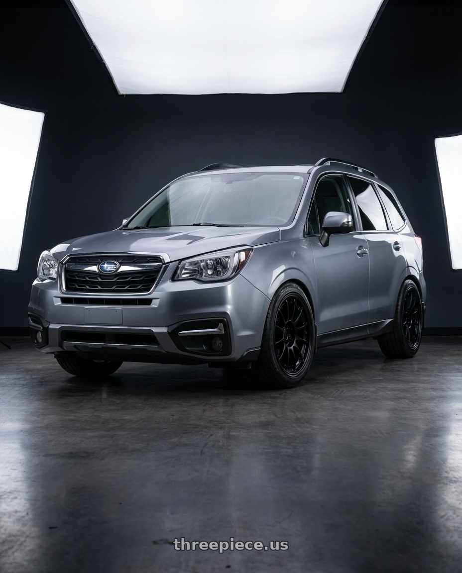 2017 subaru forester xt 2.0 touring metallic grey with Enkei NT03+M 5x100 18x9.5+40 Black wheels