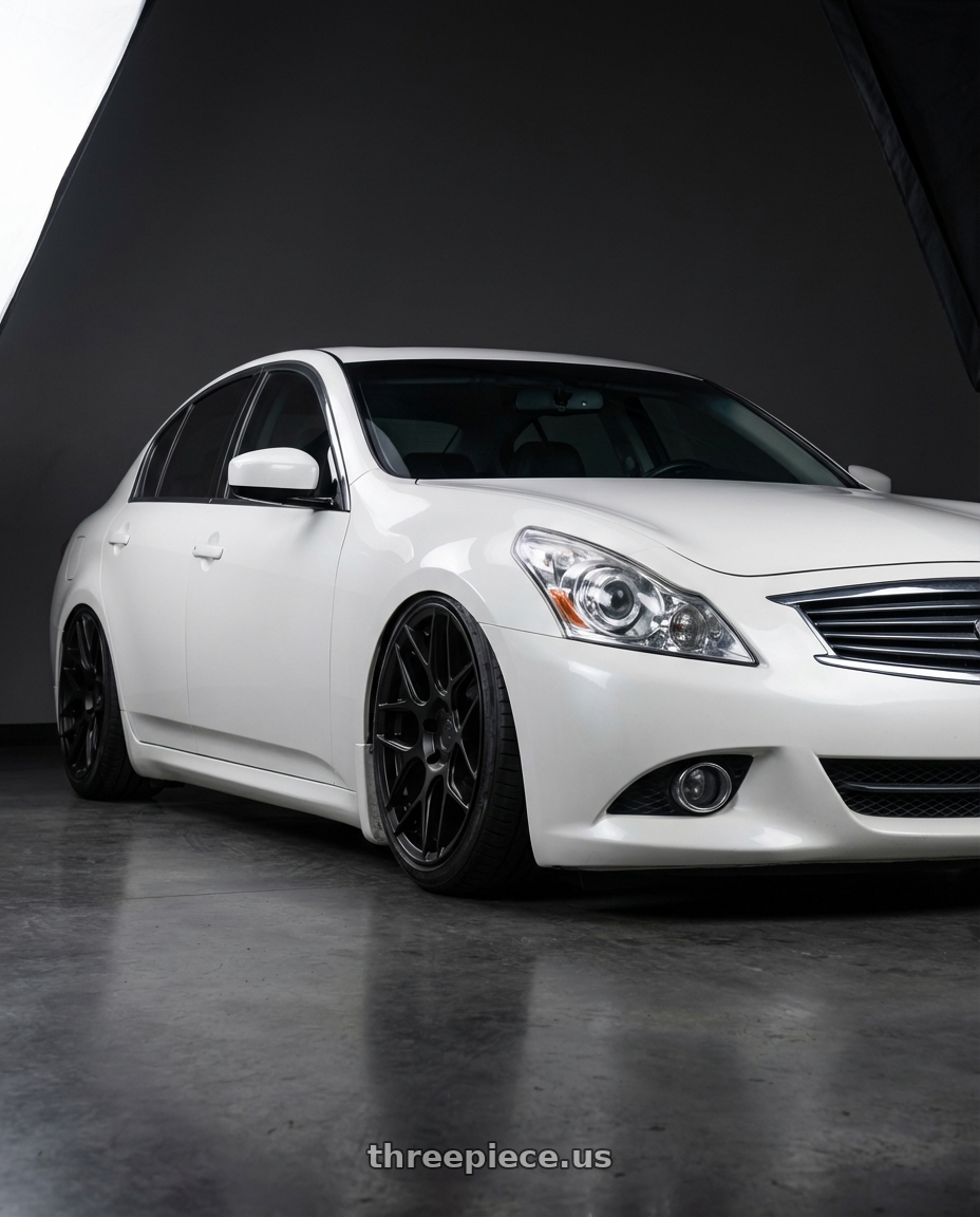2012 Infiniti G37 with Aodhan AFF2 5x114.3 19x8.5+35 Matte Black wheels