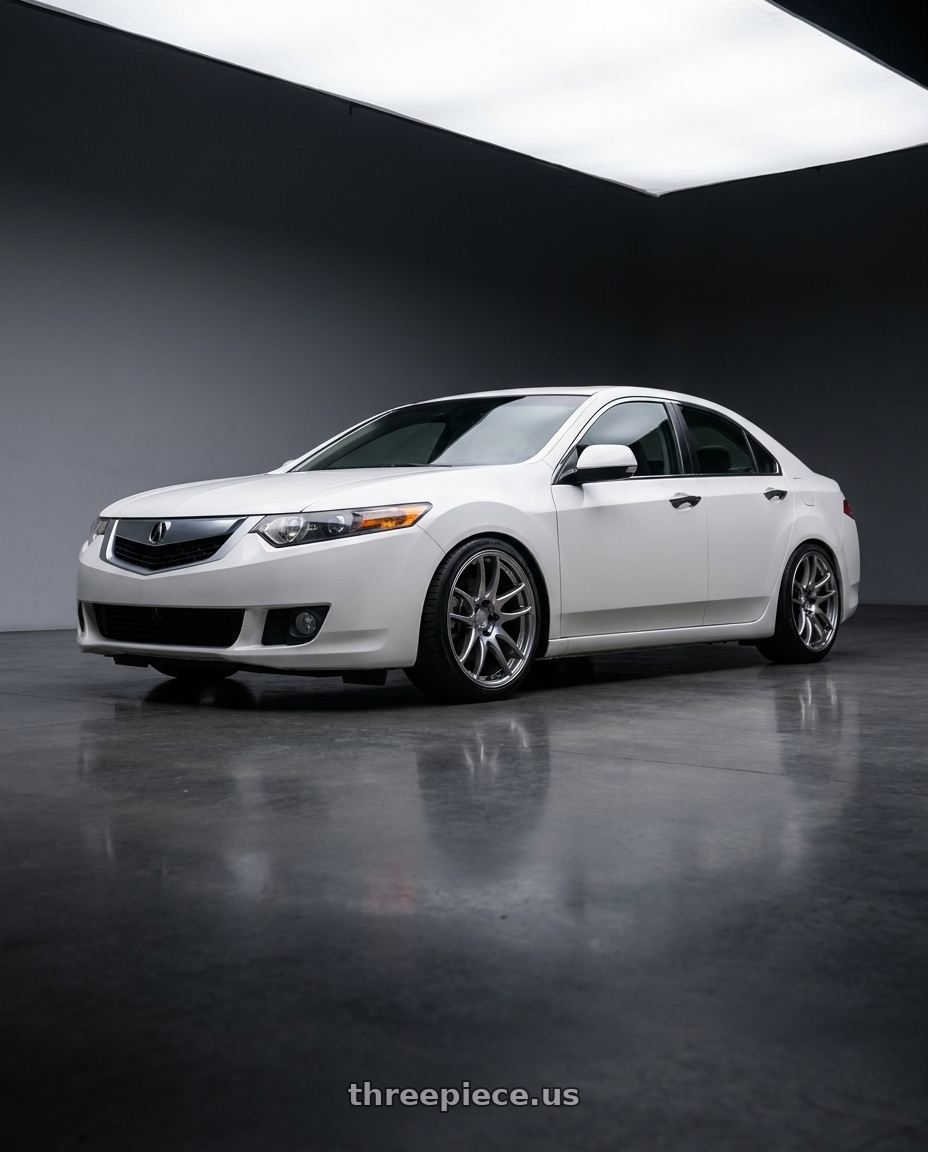 2010 Acura tsx with Work Emotion Cr Kiwami 5x114.3 19x10.5 +32 Gt Silver wheels