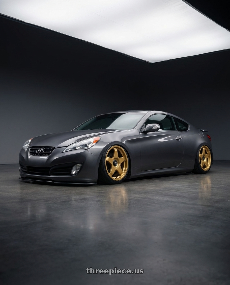 2014 Hyundai Genesis Coupe with fifteen52 CHICANE 5x114.3 / 5x120 19x8.5 +35 GOLD (GLOSS GOLD) wheels