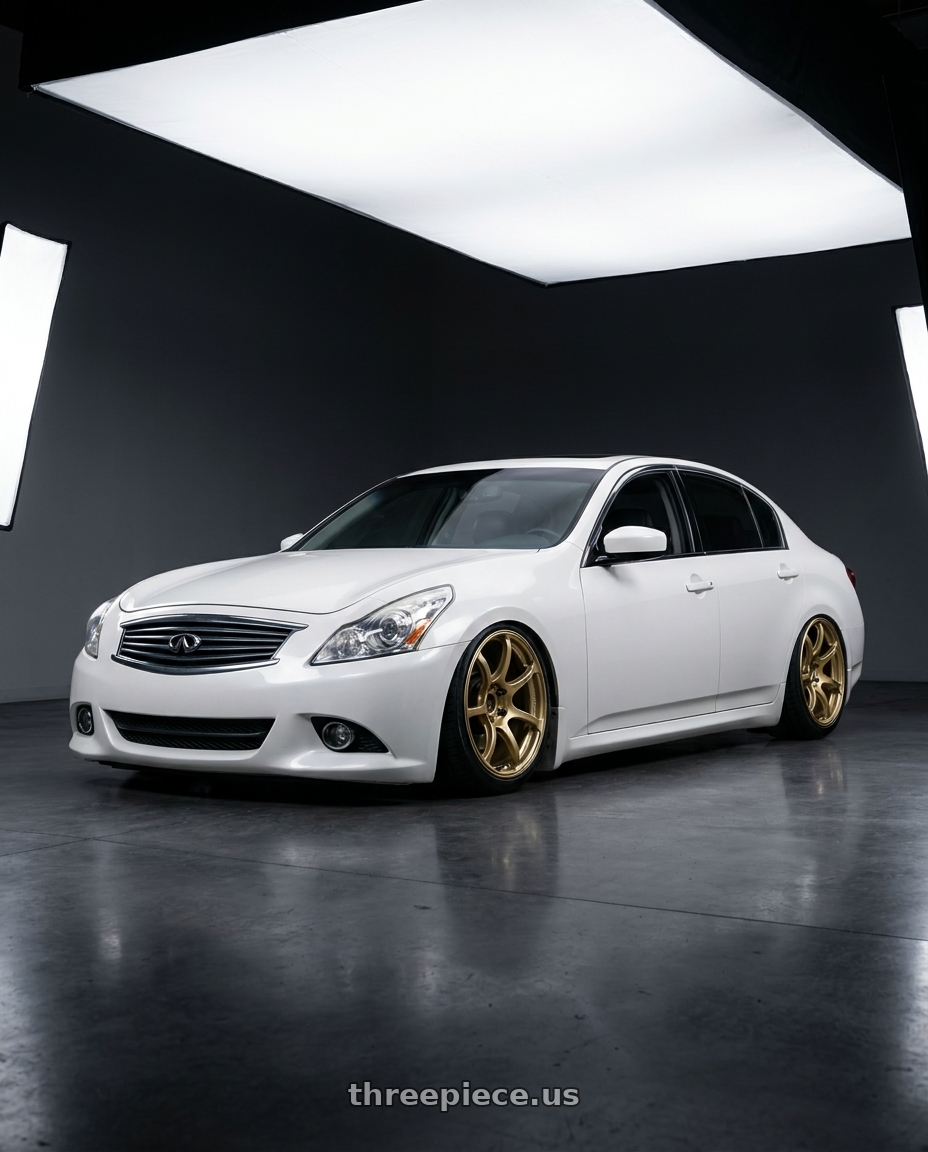 2014 Infiniti G37 Coupe with Advan RGIII 5x114.3 19x10.5+25 Gold wheels