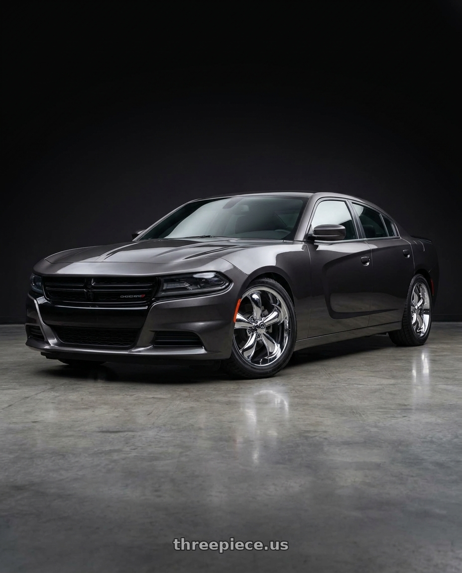 2021 Dodge Charger SXT with Vision American-Muscle 142 Legend 5x115 20x9.5+12 Chrome wheels