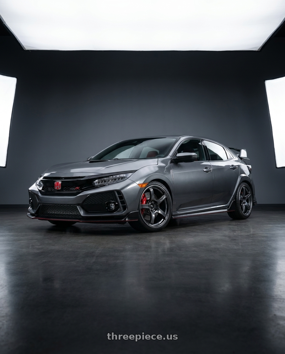2019 honda civic type r with Advan Racing TC4 5x120 18x9.5 +45 RACING GUNMETALLIC & RING wheels