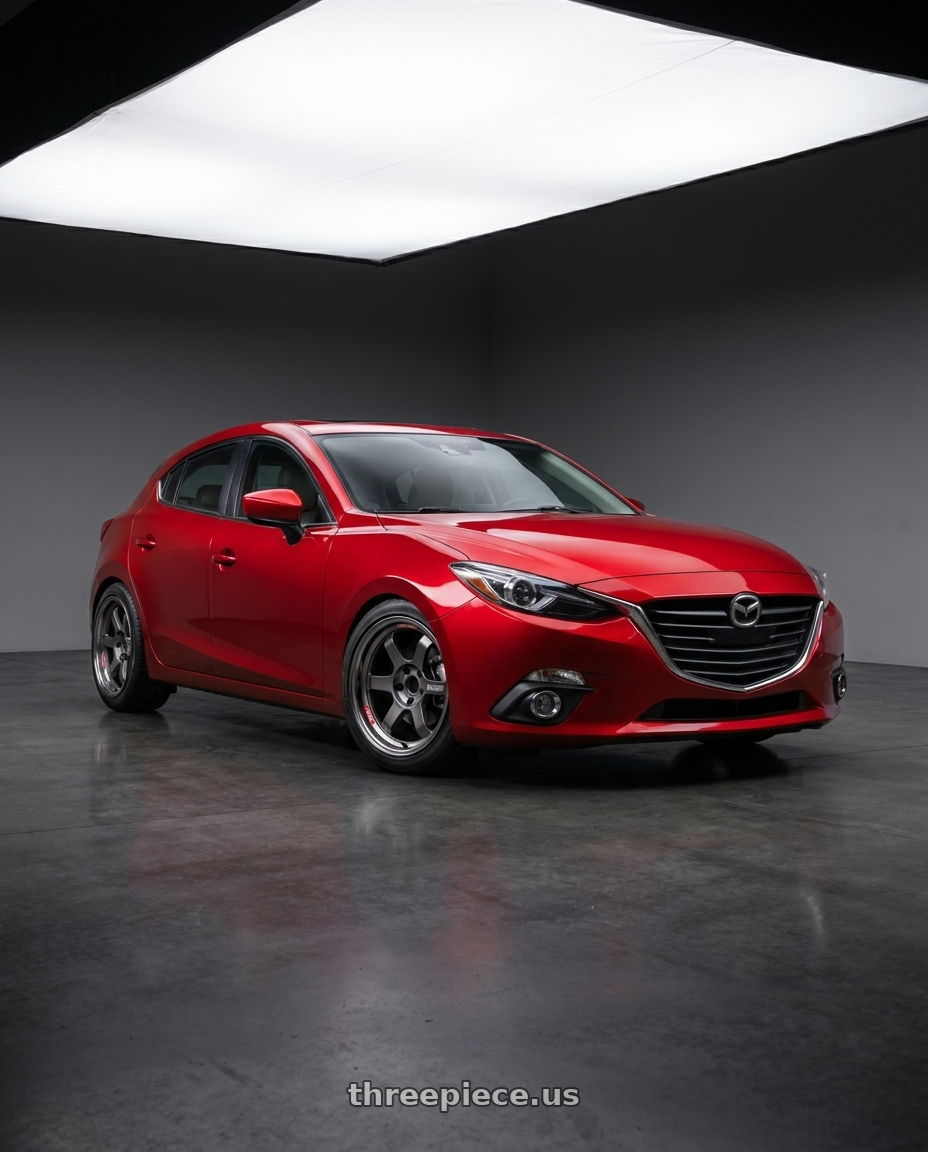 2014 Mazda 3 with Volk Racing TE37V PRO 5x114.3 17x10.5+0 Pressed Graphite wheels