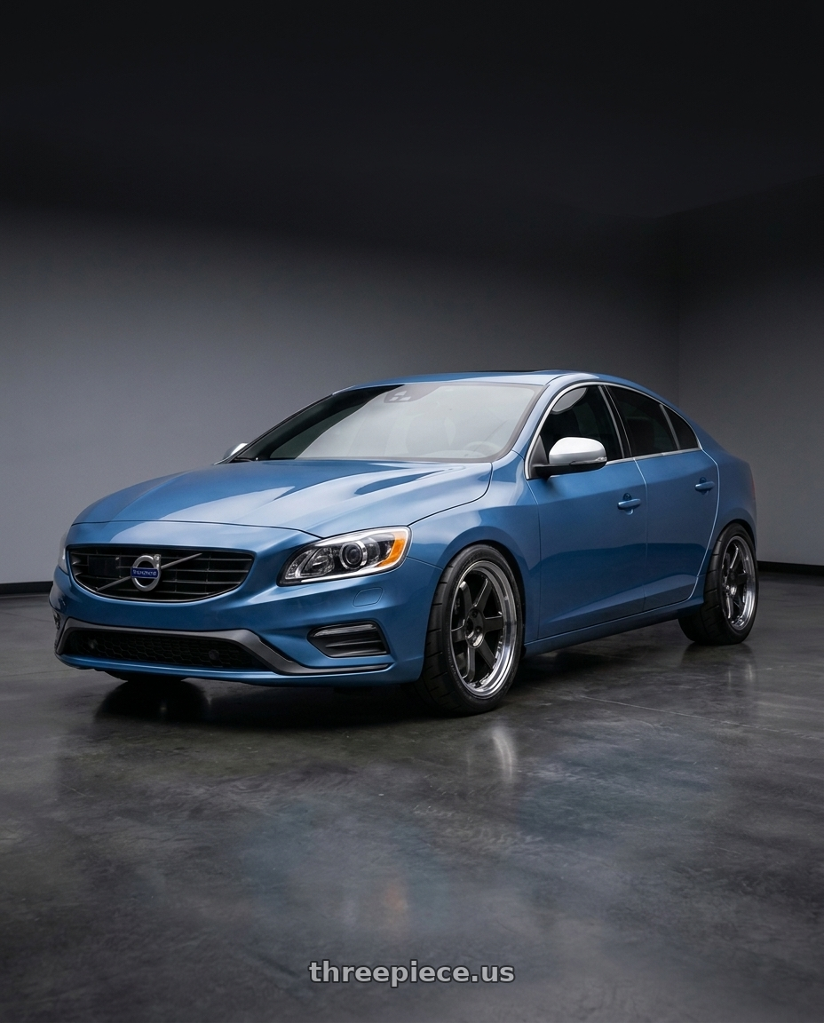 Volvo 2015 s60 t6 r design  with 9six9 SIX-1 Deep 4x100 15X8 +20 Carbon Gray / Machined Lip wheels