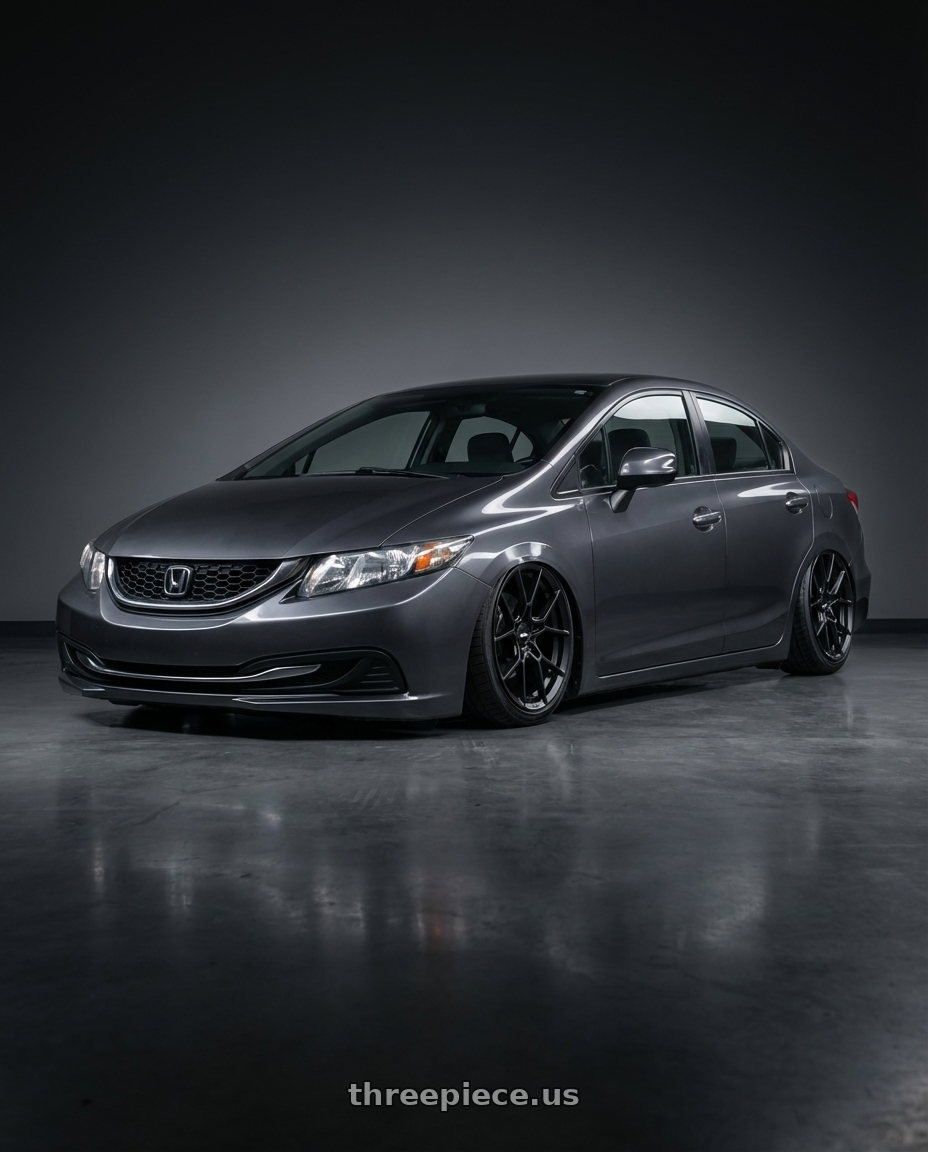 2013 Honda Civic LX with Rotiform RC199 KPR 5X120 20x9 +38 SATIN BLACK wheels