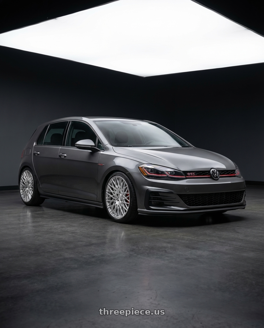 2019 Volkswagen GTI MK7 with Avant Garde Wheels M540 5X112 18x9 +48 Silver Machined wheels