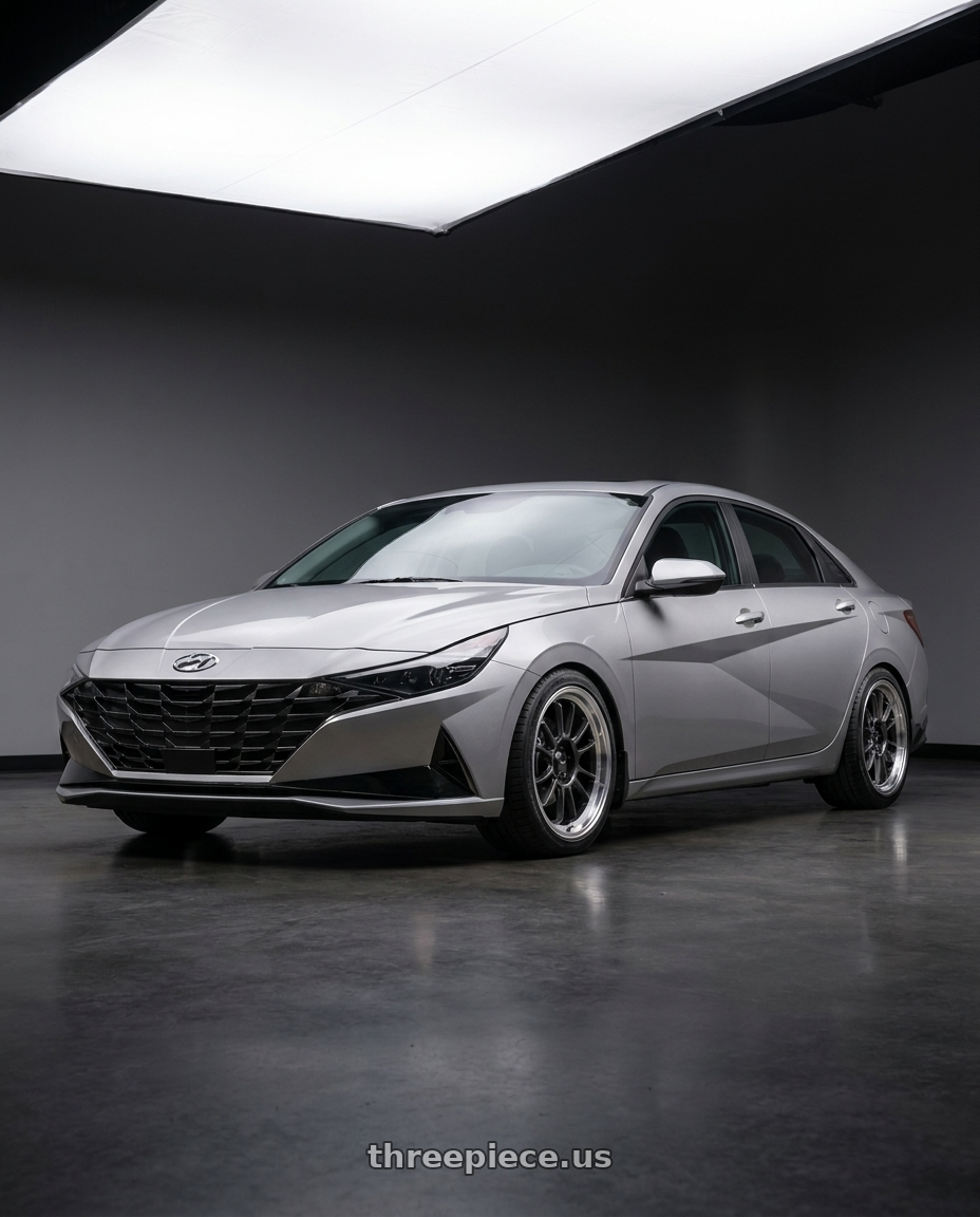 2021 Hyundai Elantra Limited with Konig Hypergram 5x114.3 17x8+45 Metallic Carbon w/ Machined Lip wheels