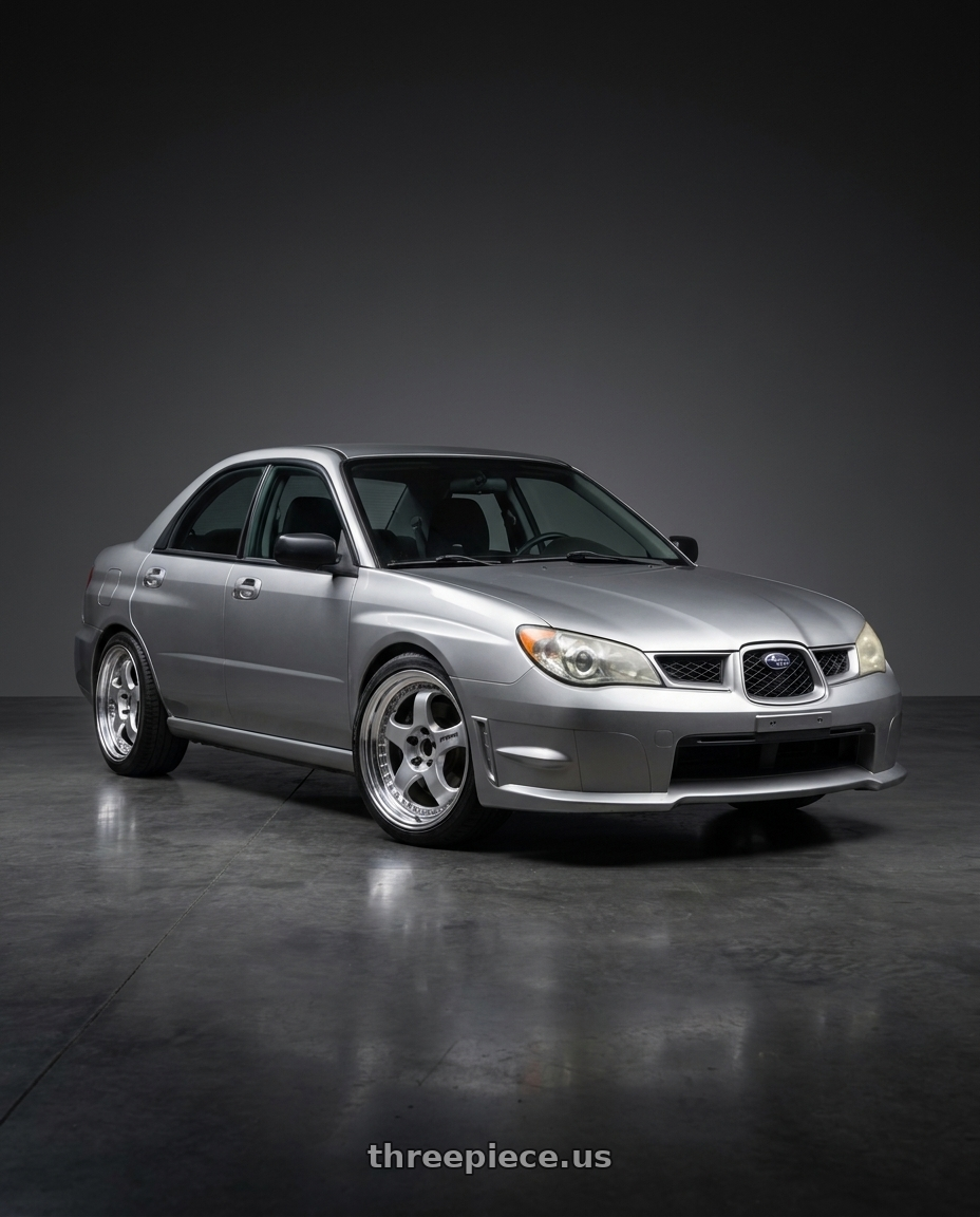 2007 Subaru Impreza 2 5i with Work Meister S1 3P 5x100 17x8+48 W Disk Silver wheels