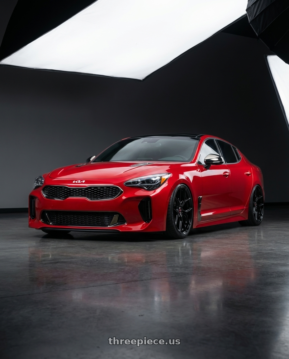 2022 Kia Stinger GT with Vossen HF-5 19x8.5 / 5x114.3 / ET32 / Flat Face / 73.1 - Gloss Black Wheel - HF5-9N60 wheels