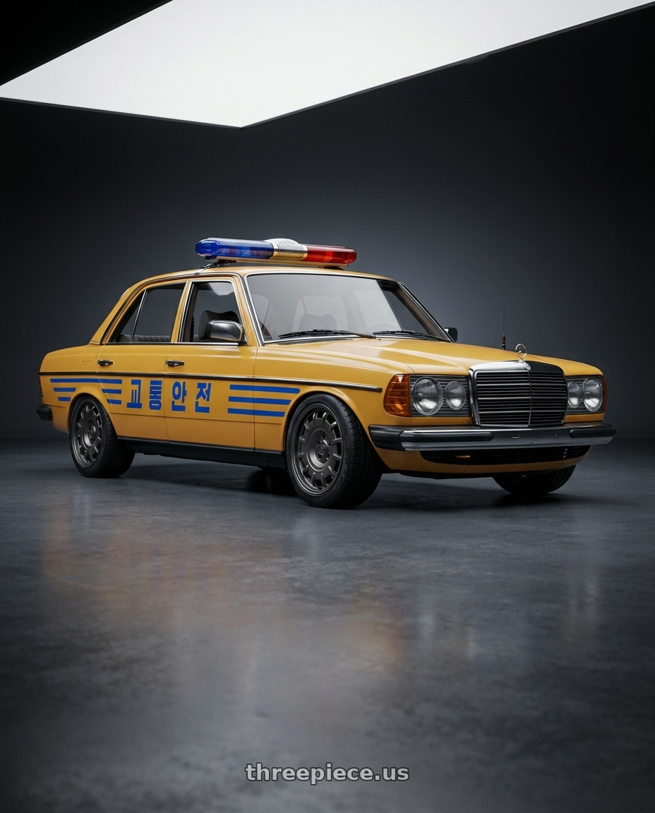 1982 Mercedes-Benz 200D Police Car with fifteen52 BUNDT SV 6x130 17x8 +40 ASPHALT BLACK (SATIN BLACK) wheels