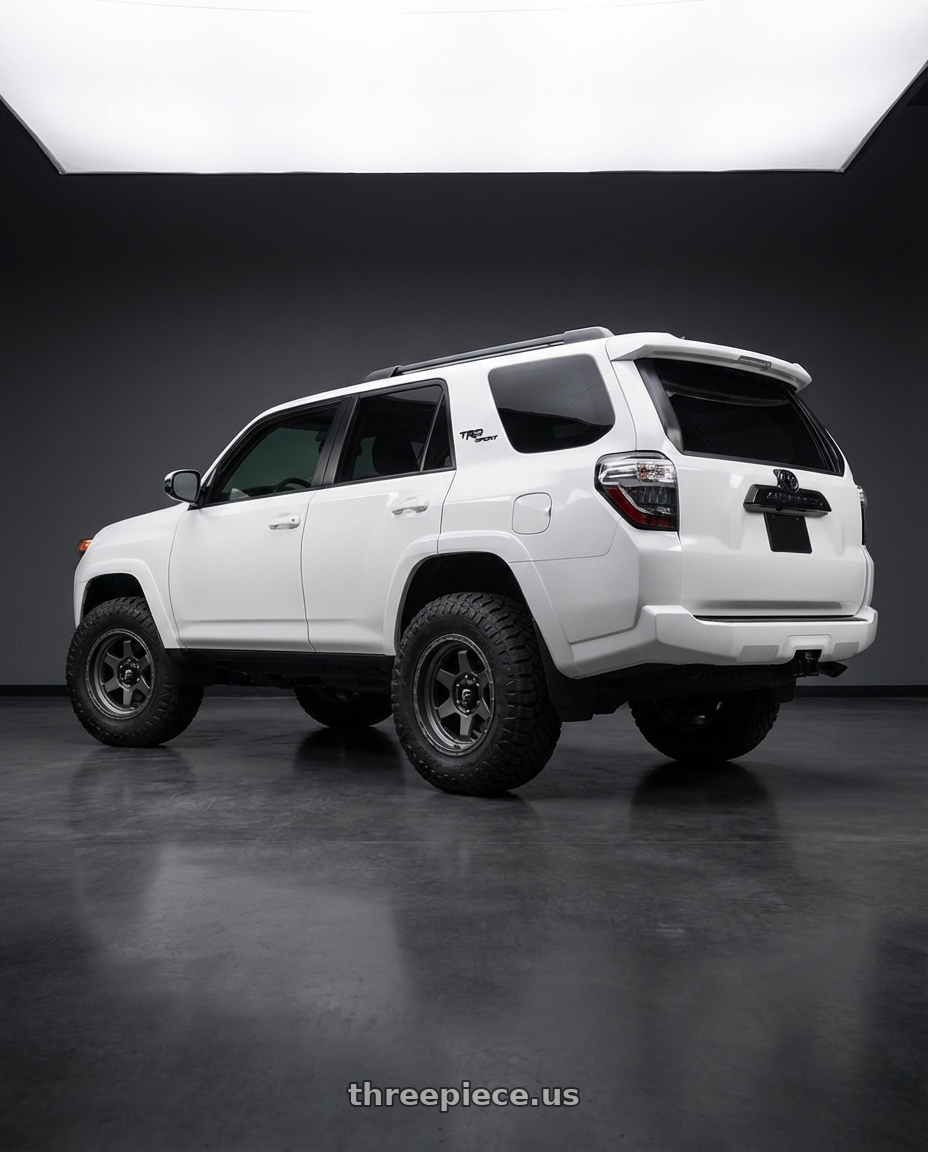2022 Toyota 4Runner with Fuel 1PC D665 SHOK 6X139.7 17X10 -18 MATTE ANTHRACITE wheels rear three quarter view meaty tires