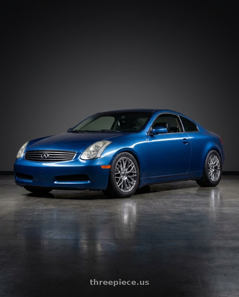 2006 Infiniti g35 coupe with TOUREN TR76 3276 5x114.3 18x8 +35 CHROME wheels