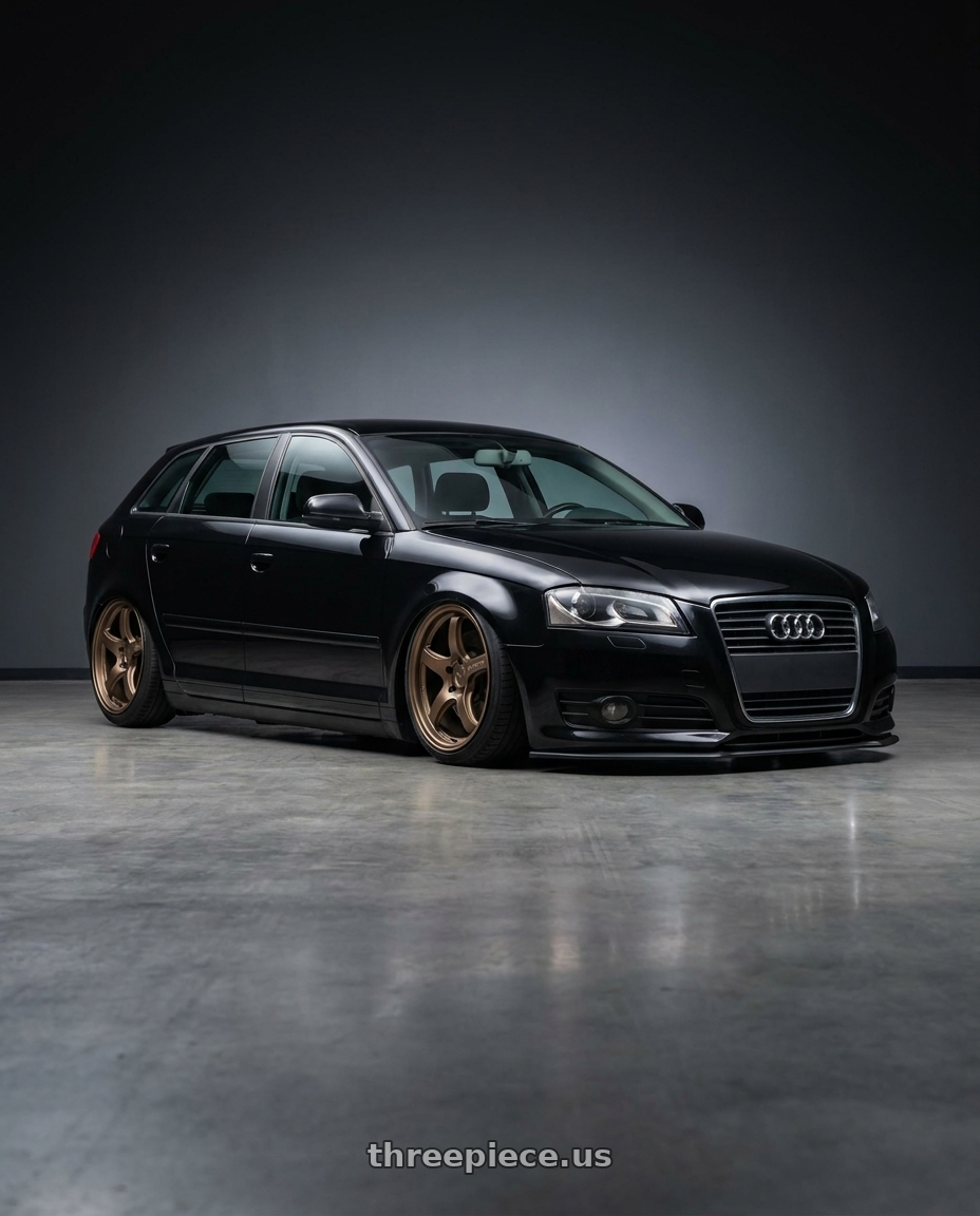 2012 Audi A3 8P with Gram Lights 57CR 5x112 19x9.5+25 Bronze II wheels