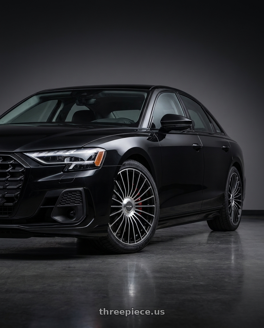 2026 Audi S8 with Niche 1PC NC282 SERENE 5X112/5X114.3 20x9 +35 GLOSS BLACK W/ MACHINED FACE wheels