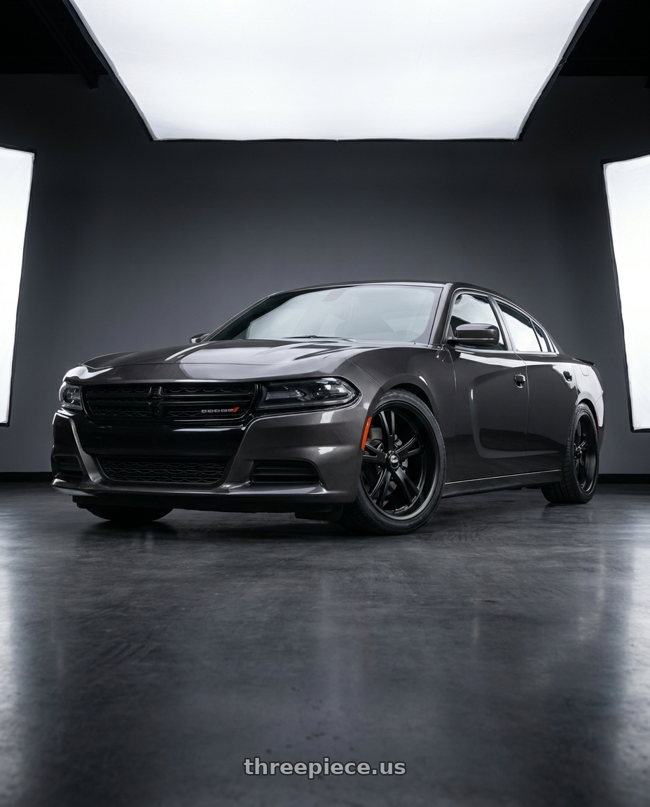 2021 Dodge Charger SXT with Ridler Type 606 5x115 20x9+18 Matte Black wheels