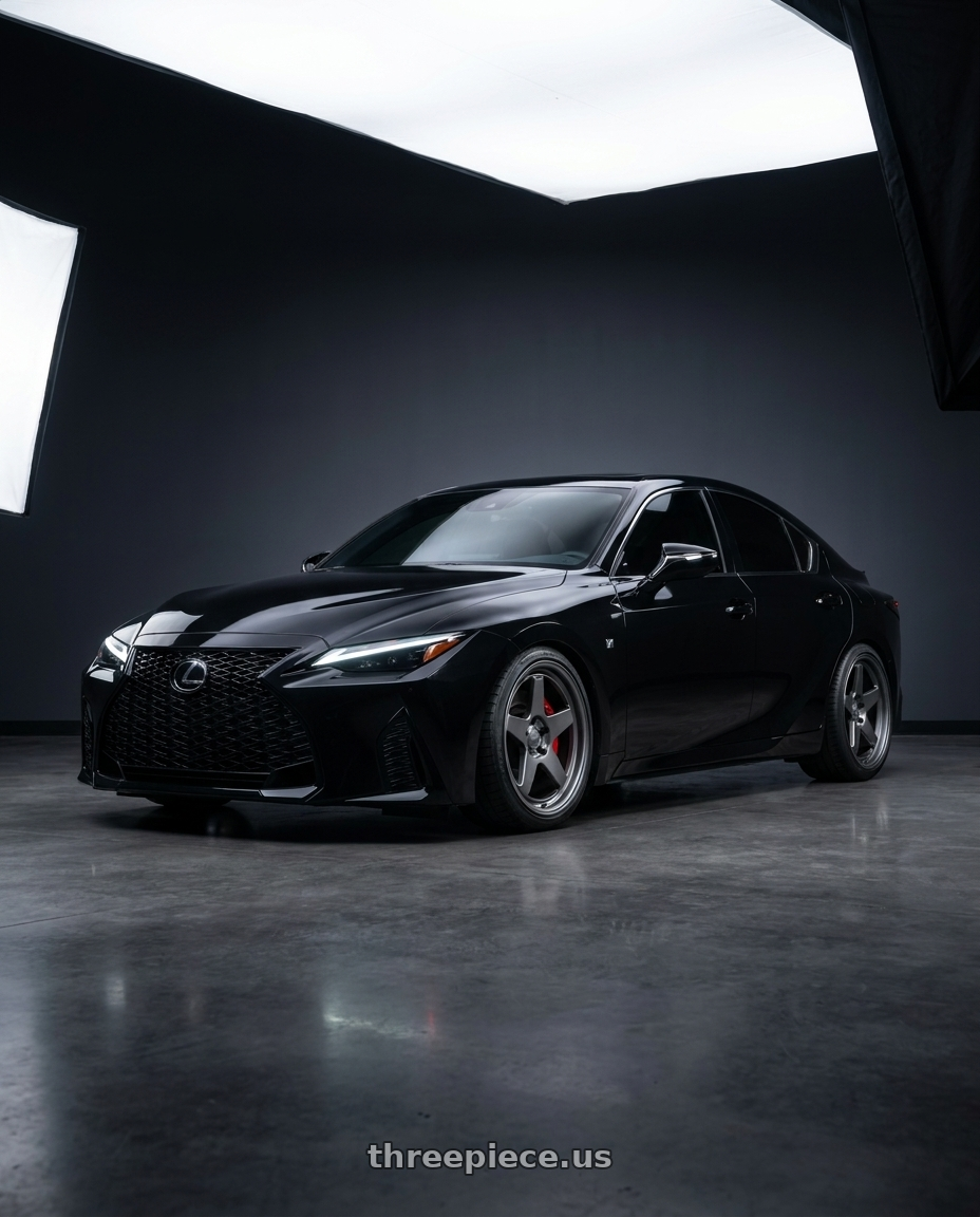 2021 Lexus IS350 with Kansei K12G KNP 5x114.3 19x9.5 35 Gunmetal wheels