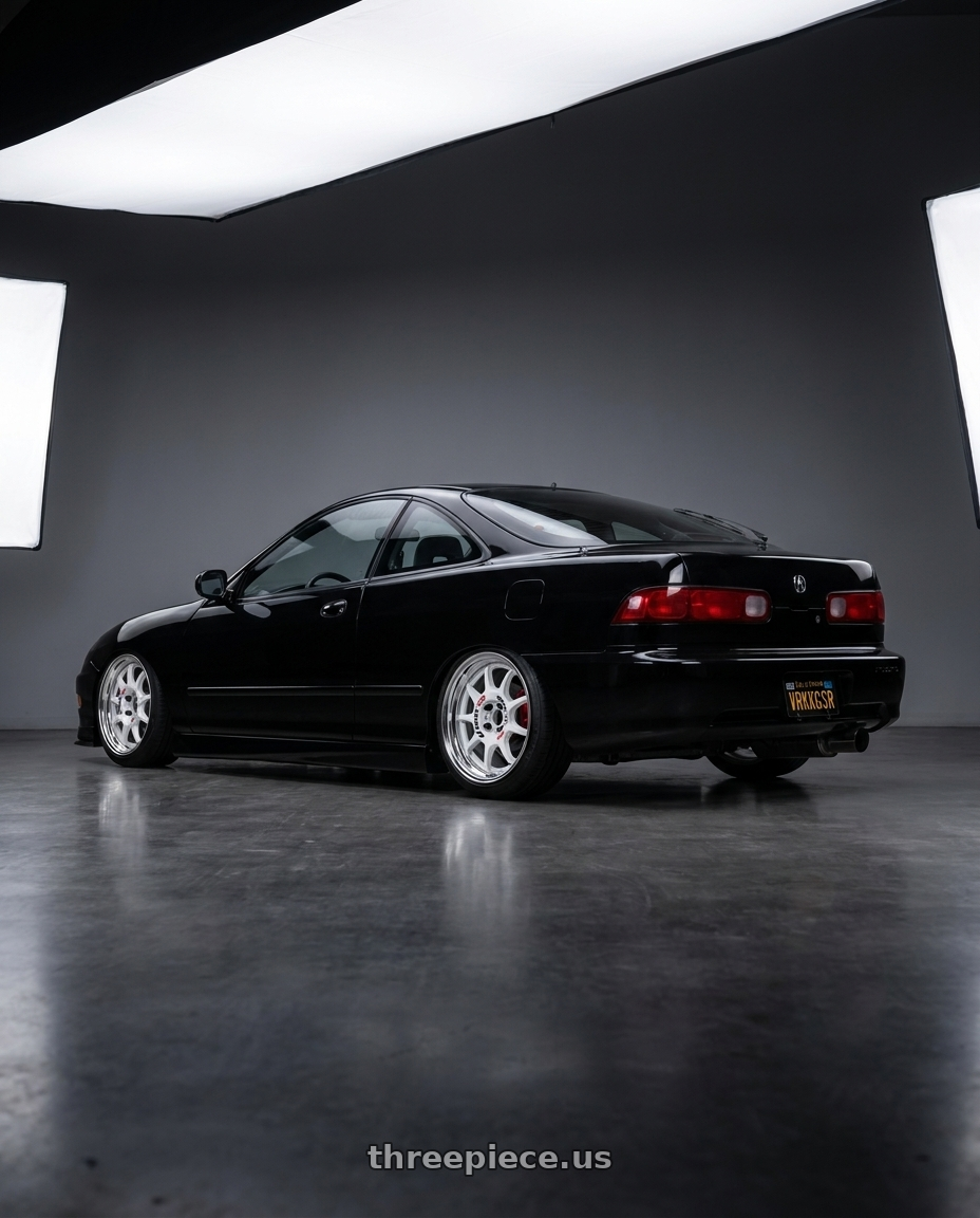 1998 acura integra gsr with Work Emotion Rs11 2p wheels rear three quarter view slight stretch tires