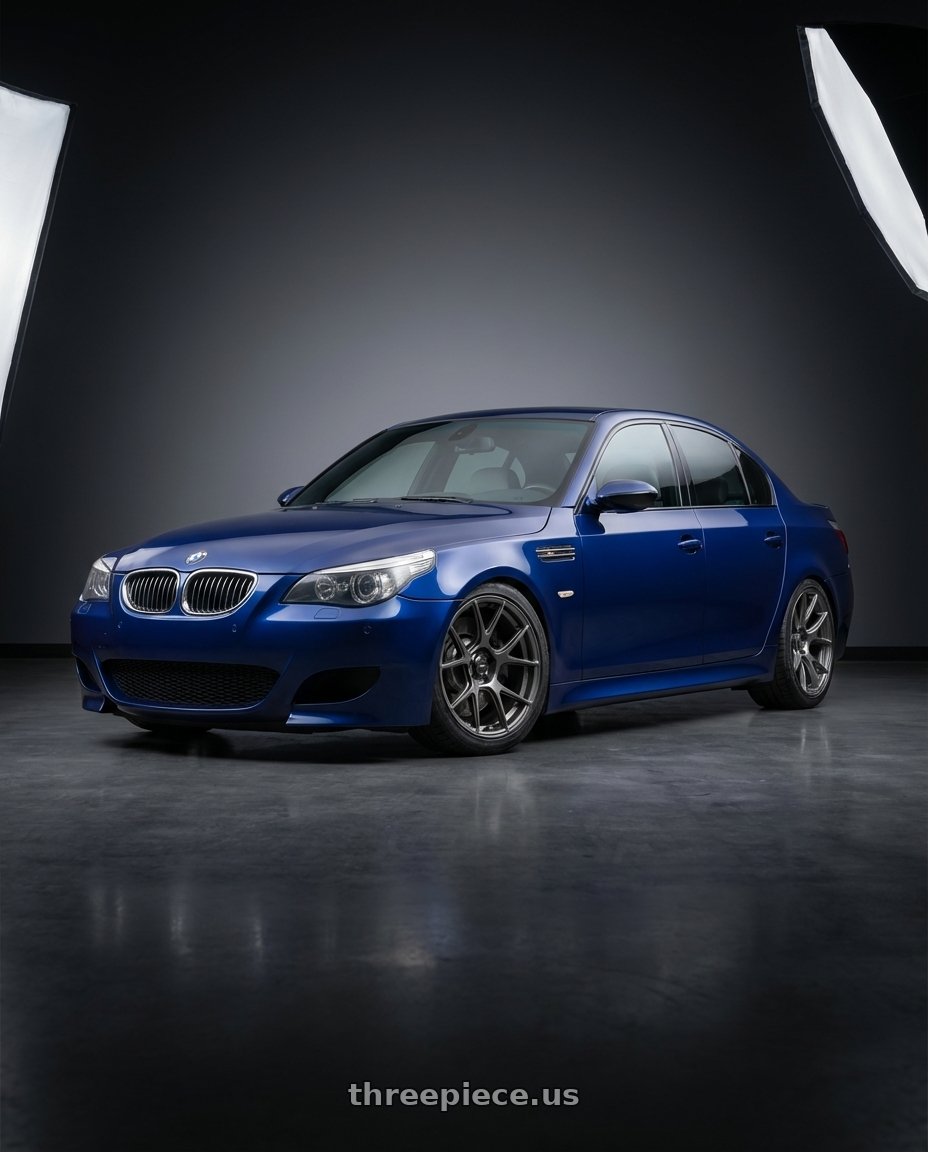 2010 BMW M5 E60 with Konig Ampliform 5x120 19x10+28 Dark Metallic Graphite wheels