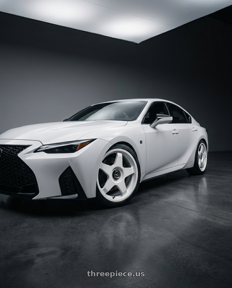 2024 Lexus IS 350 with fifteen52 CHICANE 5x114.3 / 5x120 19x8.5 +35 RALLY WHITE (GLOSS WHITE) wheels