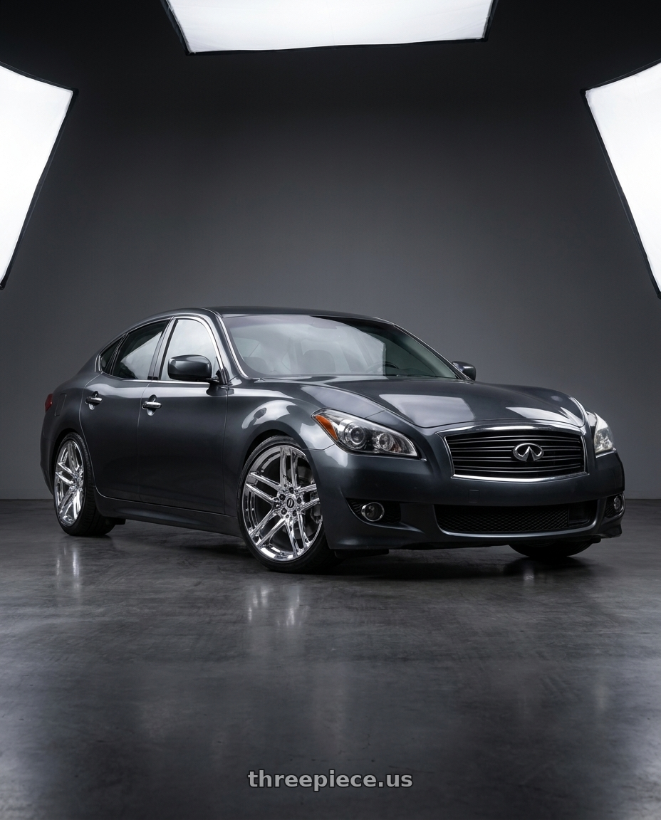2011 infiniti m37 sport with HERITAGE WHEEL EBISU MONOC 5x114.3 19x8.5 +35 CHROME wheels