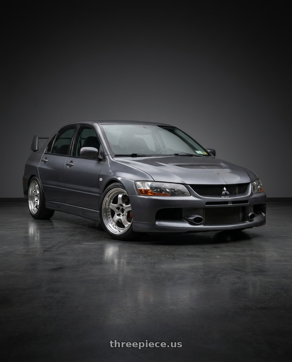 2006 Mitsubishi Lancer evolution MR with Work Meister S1 3P 5x114.3 18x9+30 O Disk Bright Buff Finish wheels