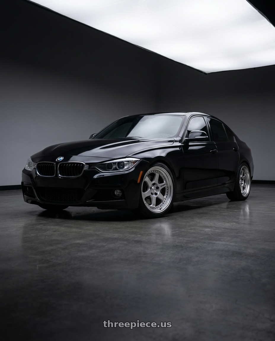 2014 bmw 335i with Work Meister L1 3P 5x120 18x9+37 L Disk Matte Silver wheels