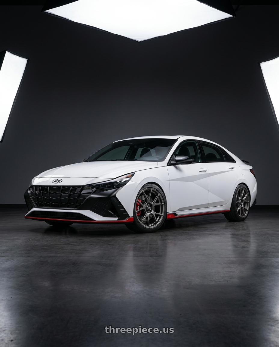 2022 Hyundai Elantra N with Konig Ampliform 5x114.3 18x8.5+45 Dark Metallic Graphite wheels