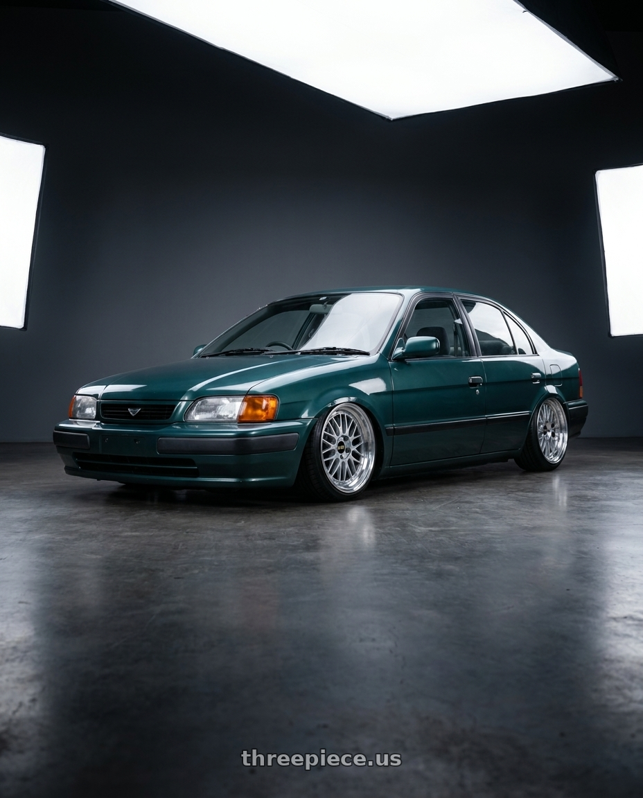 1998 TOYOTA Tercel with BBS LM 5x114.3 18x8.0+40 Diamond Silver wheels