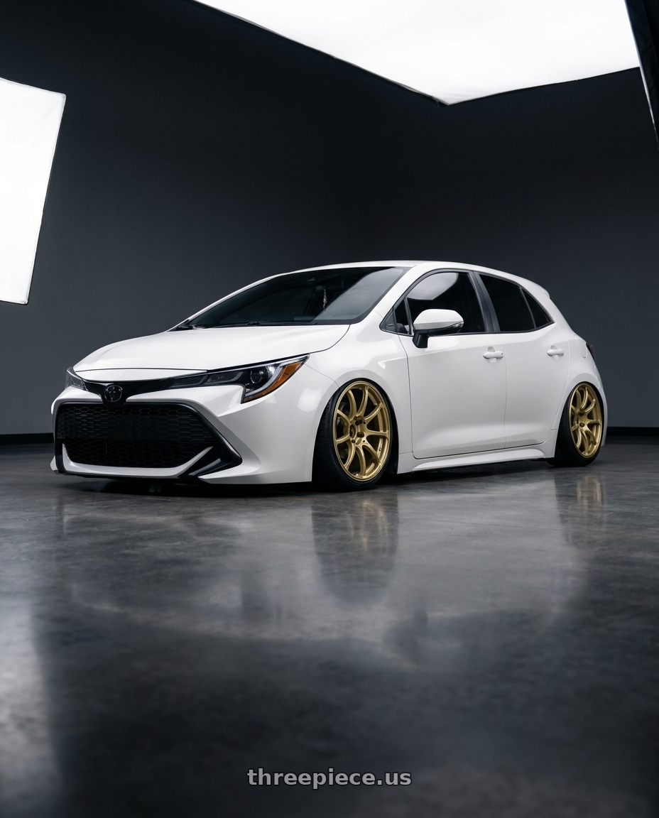 2023 Toyota Corolla Hatchback with Advan RCIII 5x114.3 18x7.5+45 Gold wheels