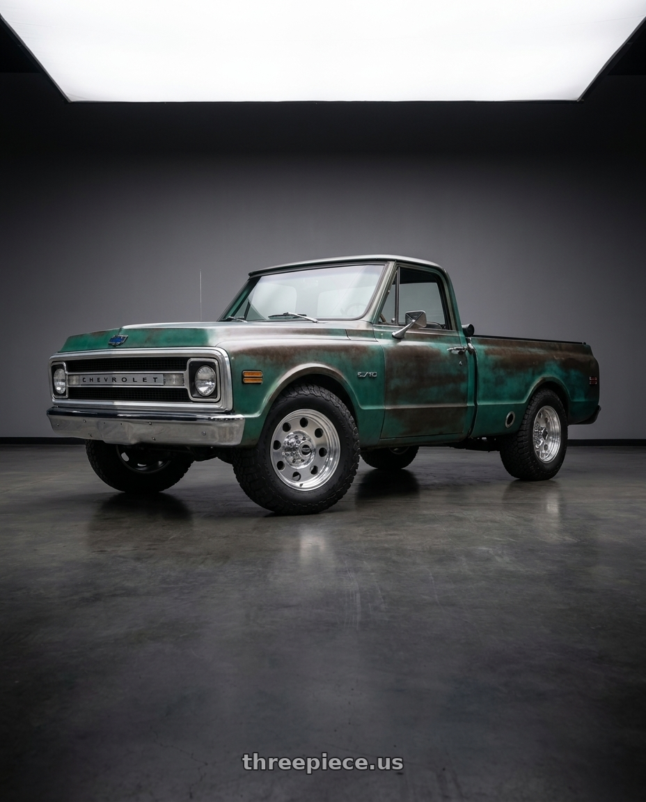 1969 chevy c/10 with American Racing AR172 BAJA 5X135 17X8 0 POLISHED wheels