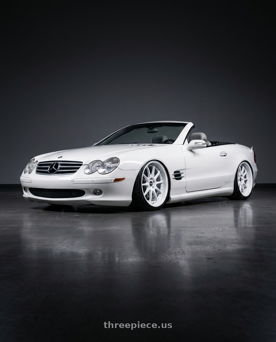 2007 Mercedes SL550 with ESR Wheels CS12 5x112 19x8.5 +35 Gloss White wheels